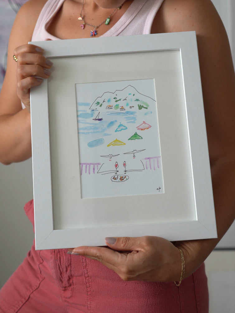 Med Sea framed print